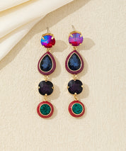 Boucles d’oreilles pendantes multicolores cristal – 26AHBOL039