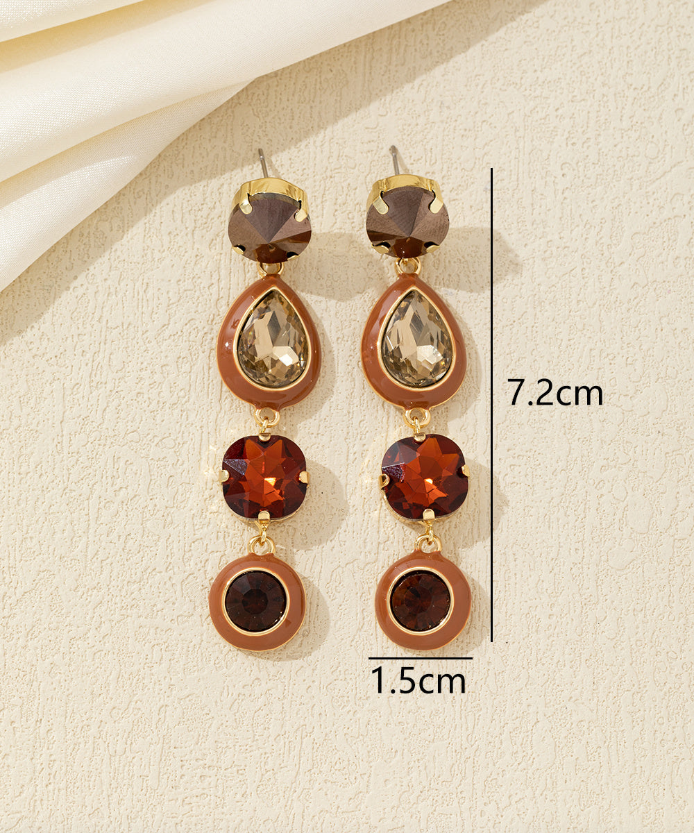 Boucles d’oreilles pendantes multicolores cristal – 26AHBOL039