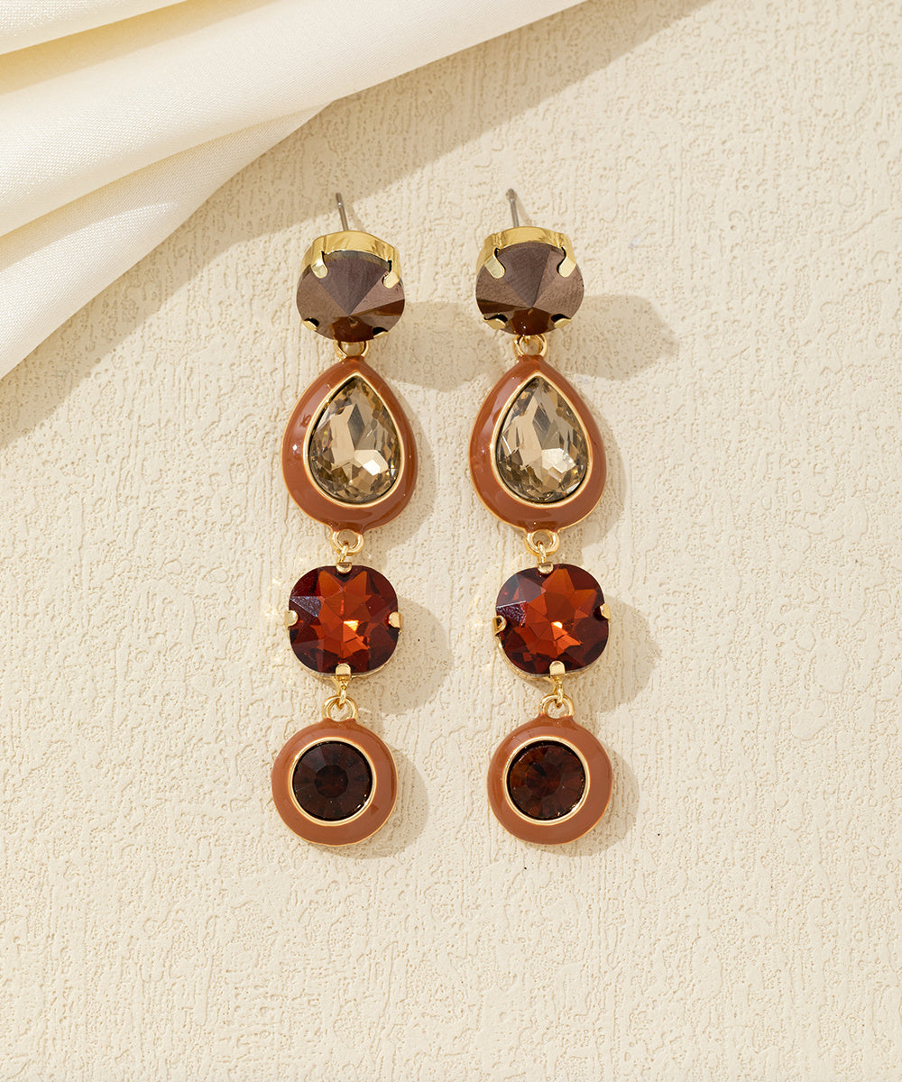 Boucles d’oreilles pendantes multicolores cristal – 26AHBOL039