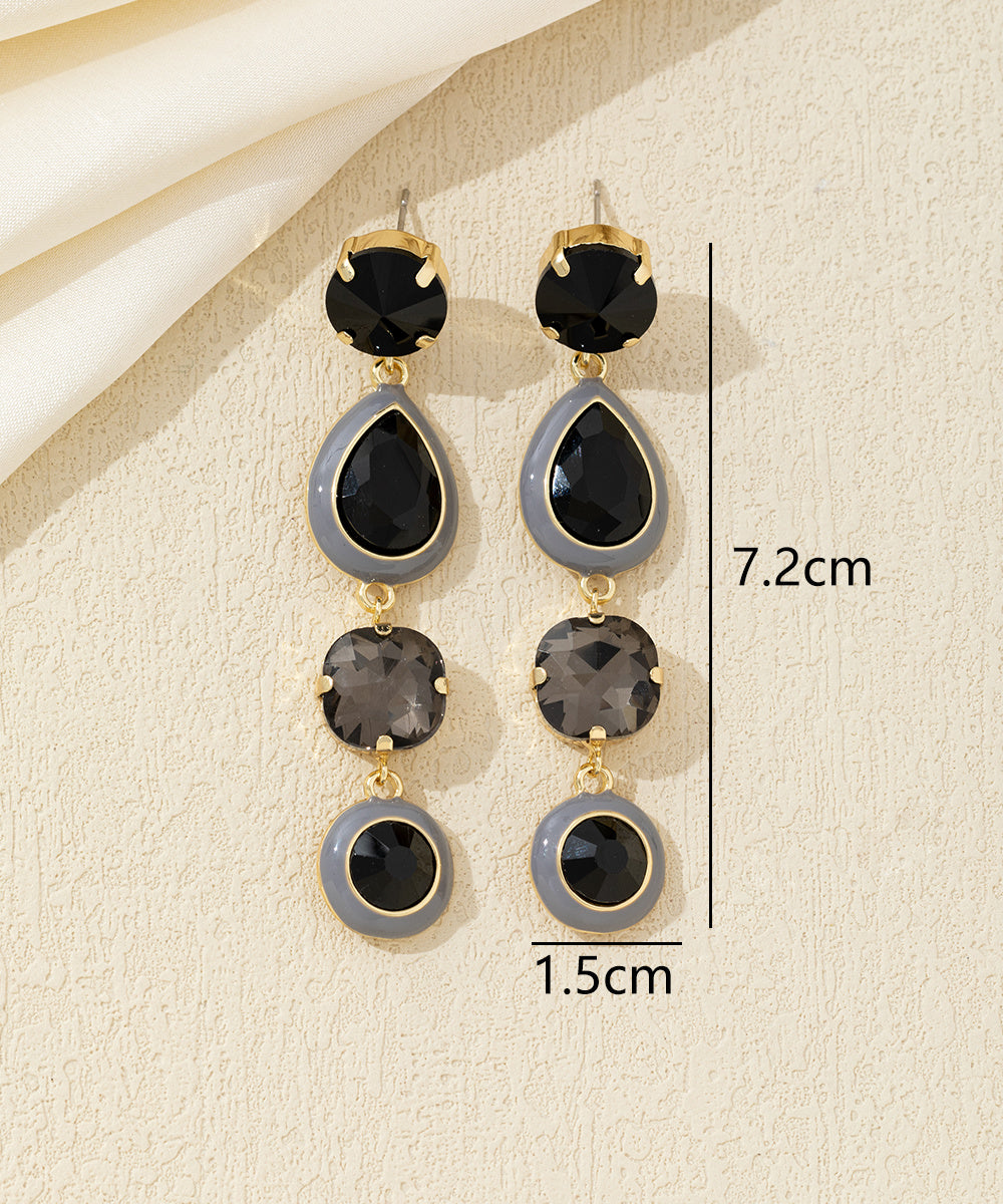 Boucles d’oreilles pendantes multicolores cristal – 26AHBOL039