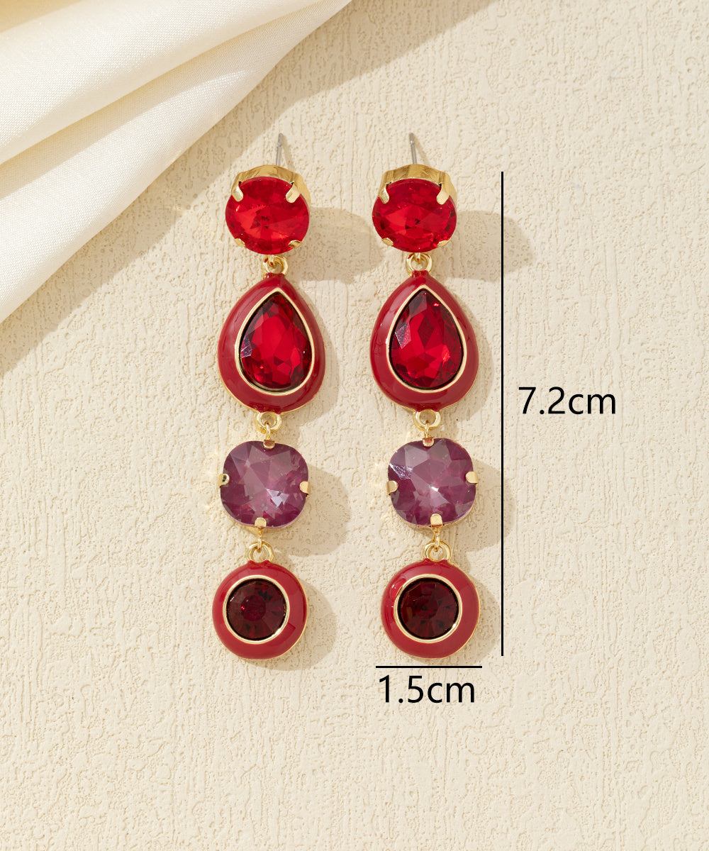 Boucles d’oreilles pendantes multicolores cristal – 26AHBOL039