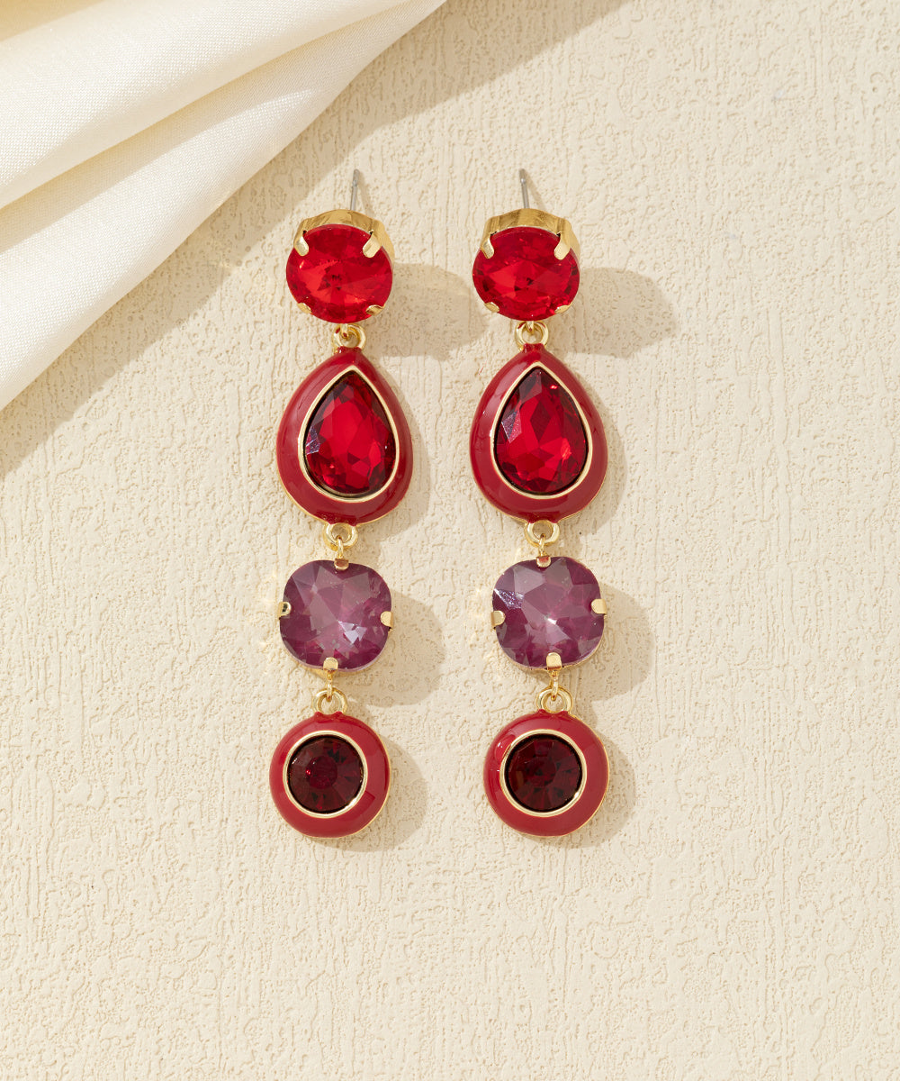 Boucles d’oreilles pendantes multicolores cristal – 26AHBOL039