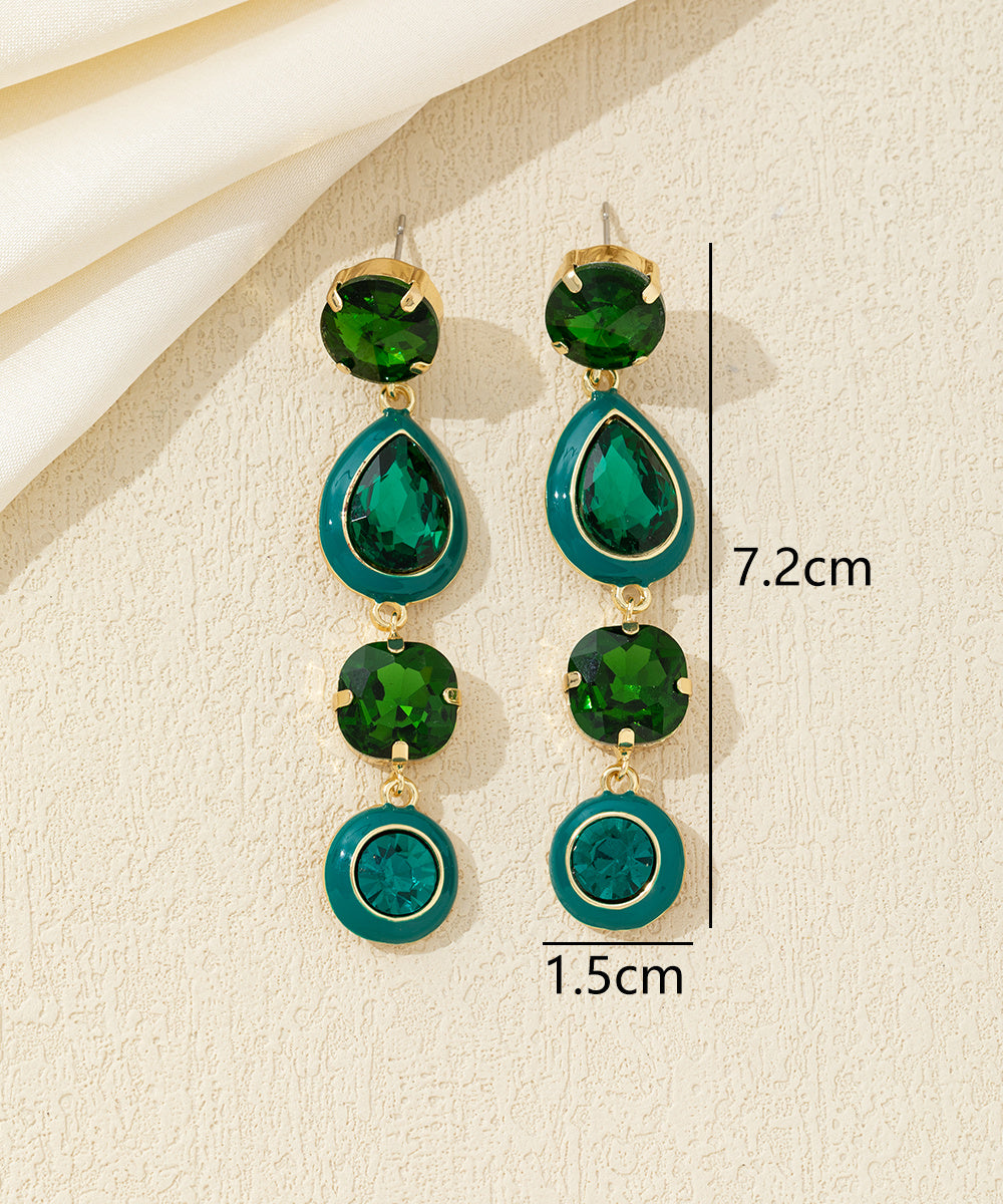 Boucles d’oreilles pendantes multicolores cristal – 26AHBOL039