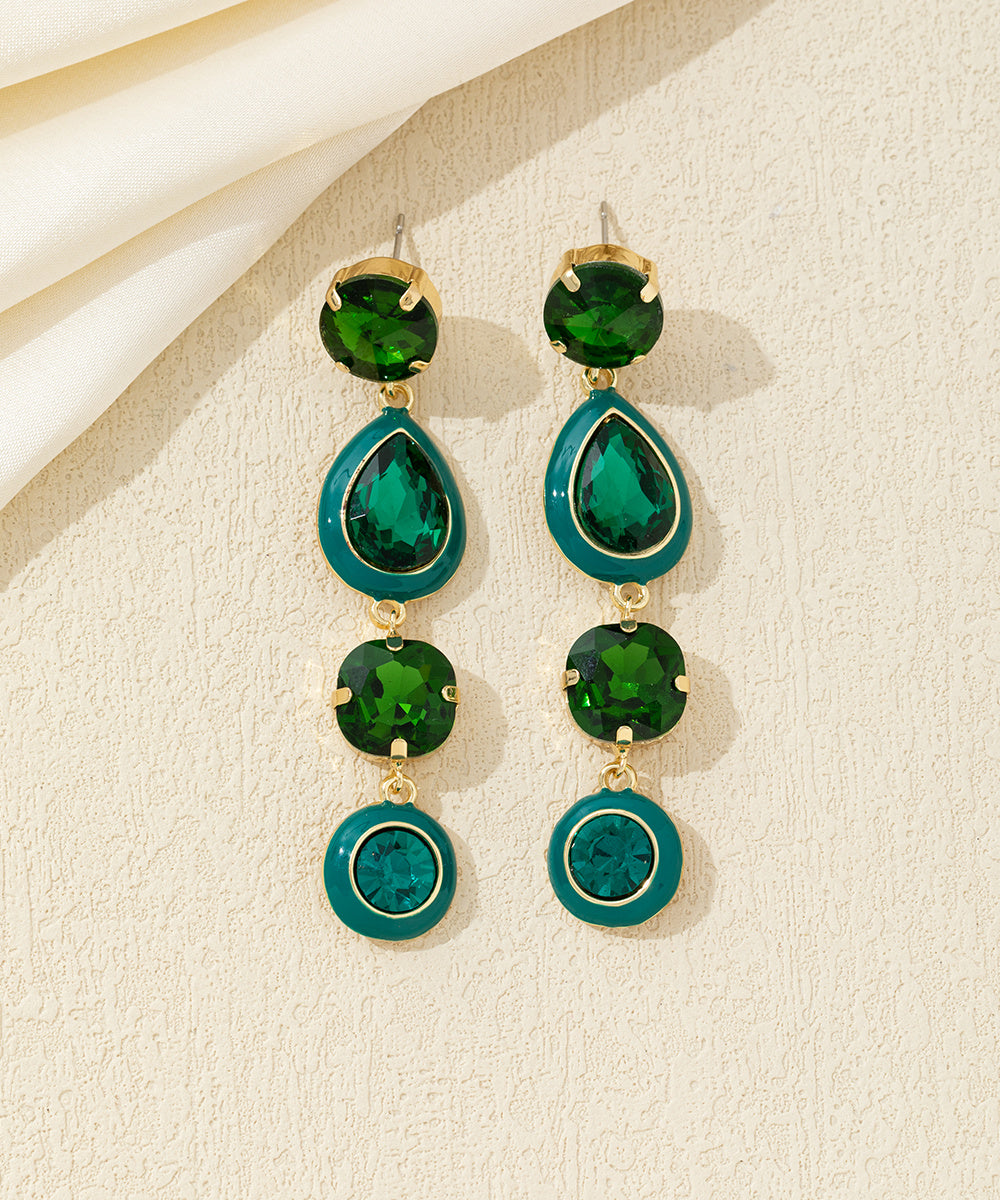 Boucles d’oreilles pendantes multicolores cristal – 26AHBOL039