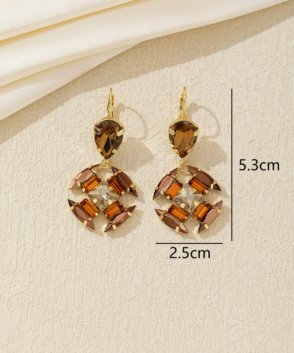 Boucles d’oreilles pendantes géométriques cristal – 26AHBOL040
