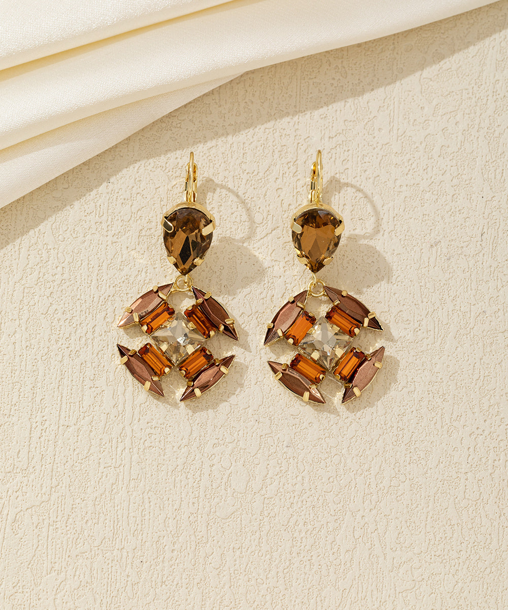 Boucles d’oreilles pendantes géométriques cristal – 26AHBOL040