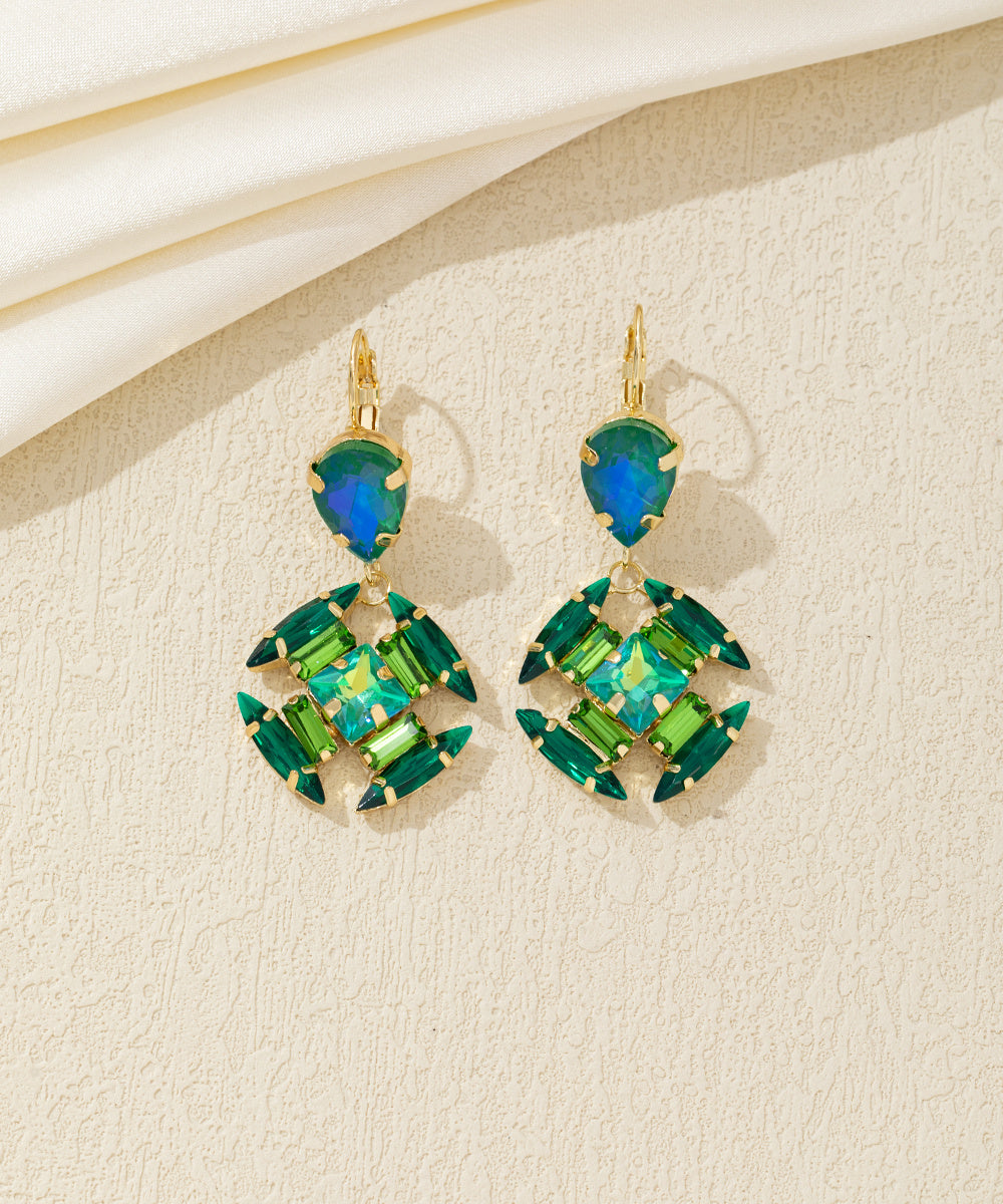 Boucles d’oreilles pendantes géométriques cristal – 26AHBOL040