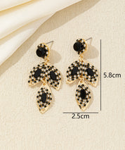 Boucles d’oreilles pendantes feuilles cristal Clou– 26AHBOL043