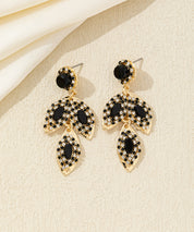 Boucles d’oreilles pendantes feuilles cristal Clou– 26AHBOL043