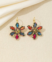 Boucles d’oreilles pendantes fleur strass Dormeuse– 26AHBOL044