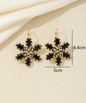 Boucles d’oreilles pendantes fleur strass Dormeuse– 26AHBOL044