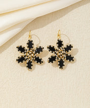 Boucles d’oreilles pendantes fleur strass Dormeuse– 26AHBOL044