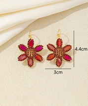 Boucles d’oreilles pendantes fleur strass Dormeuse– 26AHBOL044
