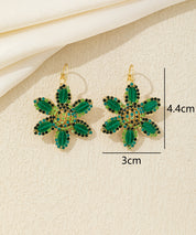 Boucles d’oreilles pendantes fleur strass Dormeuse– 26AHBOL044