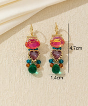 Boucles d’oreilles pendantes cœur facetté Dormeuse –26AHBOL046