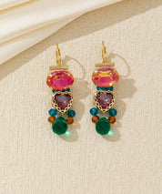 Boucles d’oreilles pendantes cœur facetté Dormeuse –26AHBOL046