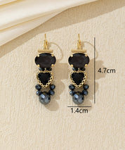 Boucles d’oreilles pendantes cœur facetté Dormeuse –26AHBOL046