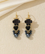 Boucles d’oreilles pendantes cœur facetté Dormeuse –26AHBOL046