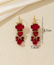 Boucles d’oreilles pendantes cœur facetté Dormeuse –26AHBOL046