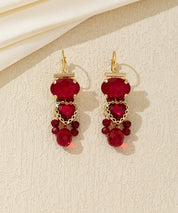 Boucles d’oreilles pendantes cœur facetté Dormeuse –26AHBOL046