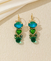 Boucles d’oreilles pendantes cœur facetté Dormeuse –26AHBOL046