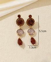 Boucles d’oreilles pendantes pierres colorées Clou –26AHBOL047