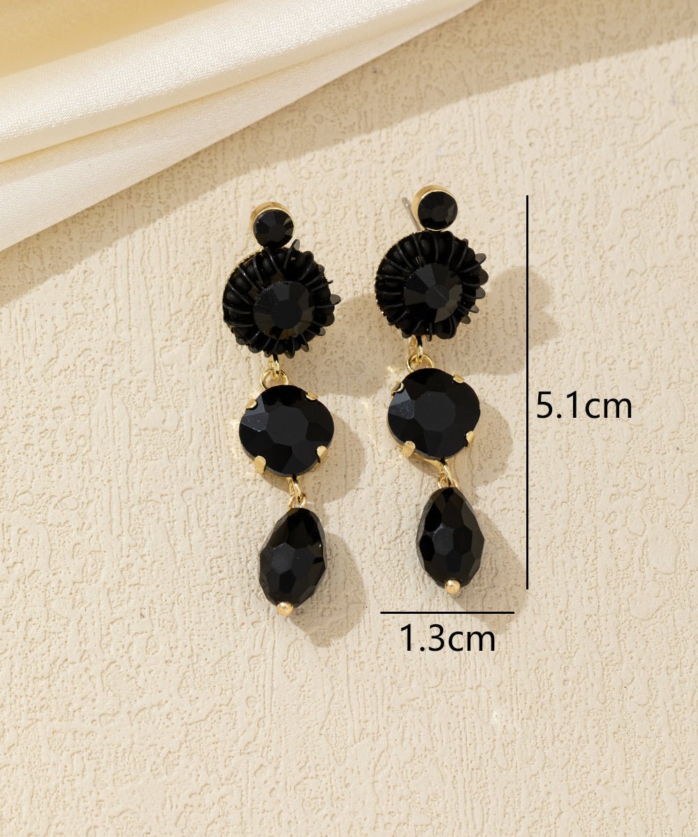 Boucles d’oreilles pendantes pierres colorées Clou –26AHBOL047