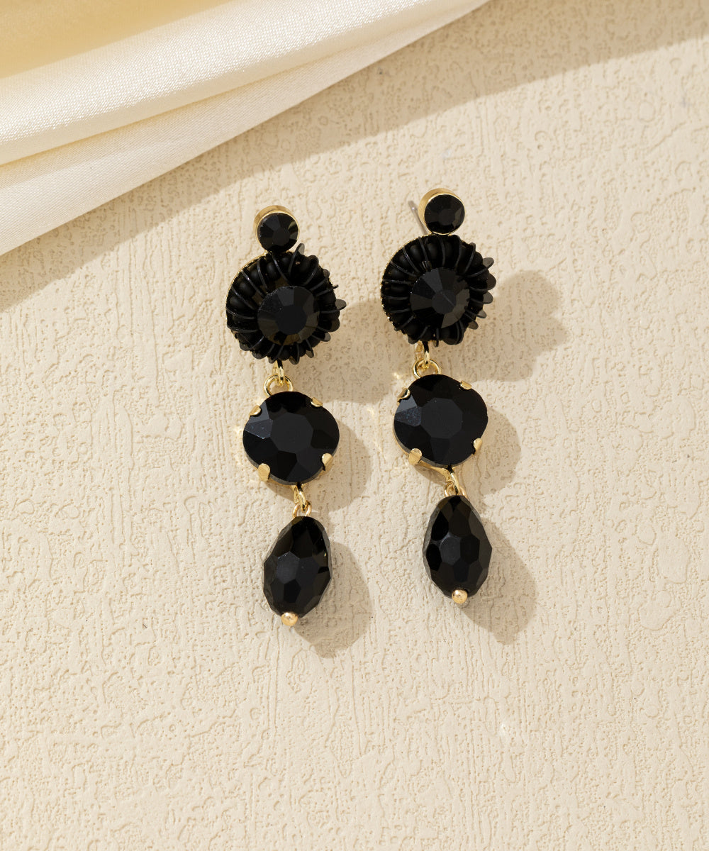 Boucles d’oreilles pendantes pierres colorées Clou –26AHBOL047