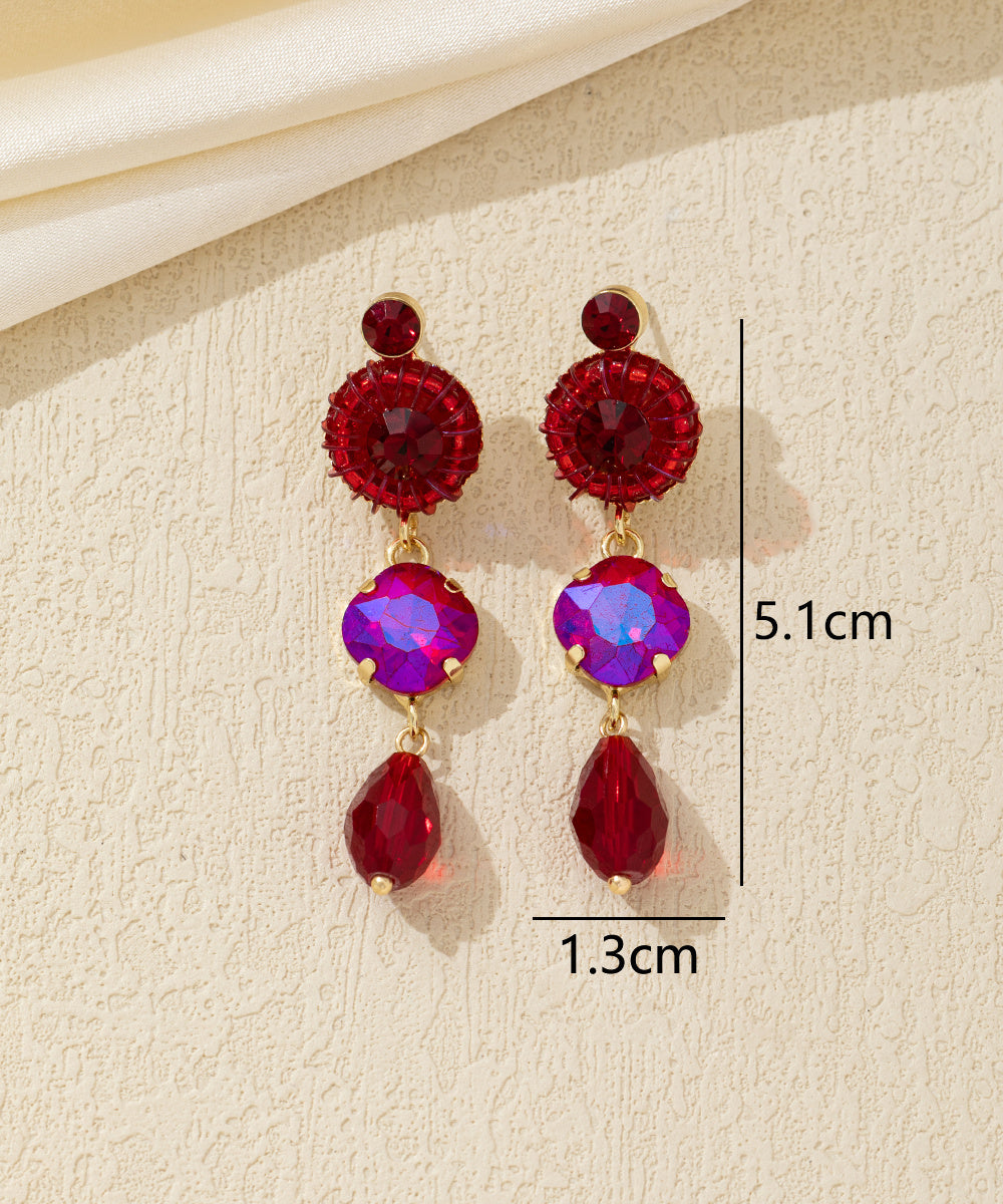 Boucles d’oreilles pendantes pierres colorées Clou –26AHBOL047