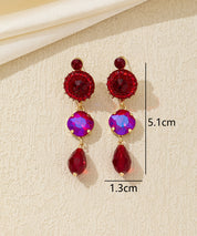 Boucles d’oreilles pendantes pierres colorées Clou –26AHBOL047