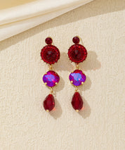 Boucles d’oreilles pendantes pierres colorées Clou –26AHBOL047