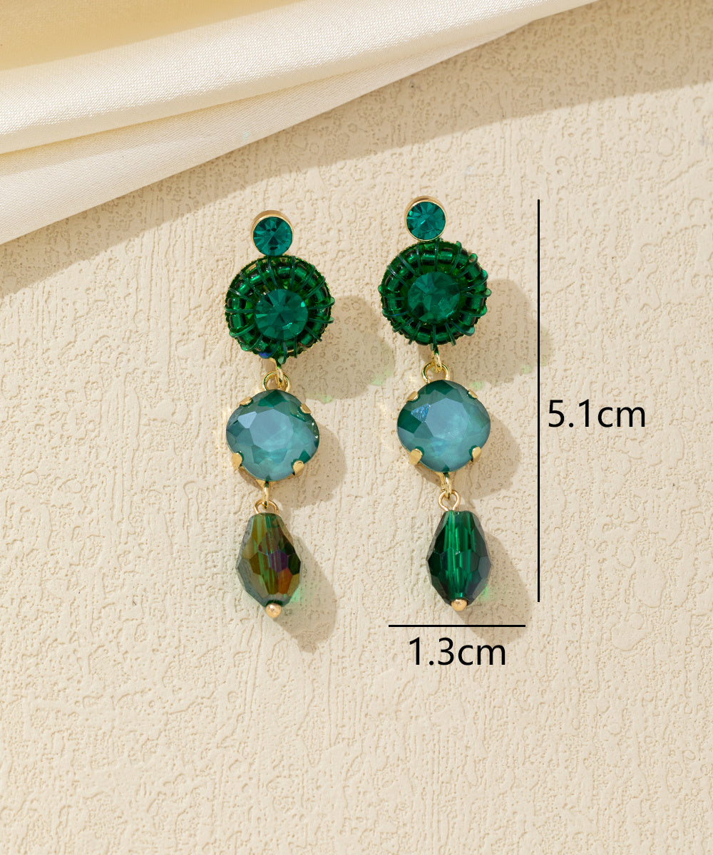 Boucles d’oreilles pendantes pierres colorées Clou –26AHBOL047