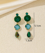 Boucles d’oreilles pendantes pierres colorées Clou –26AHBOL047