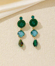 Boucles d’oreilles pendantes pierres colorées Clou –26AHBOL047