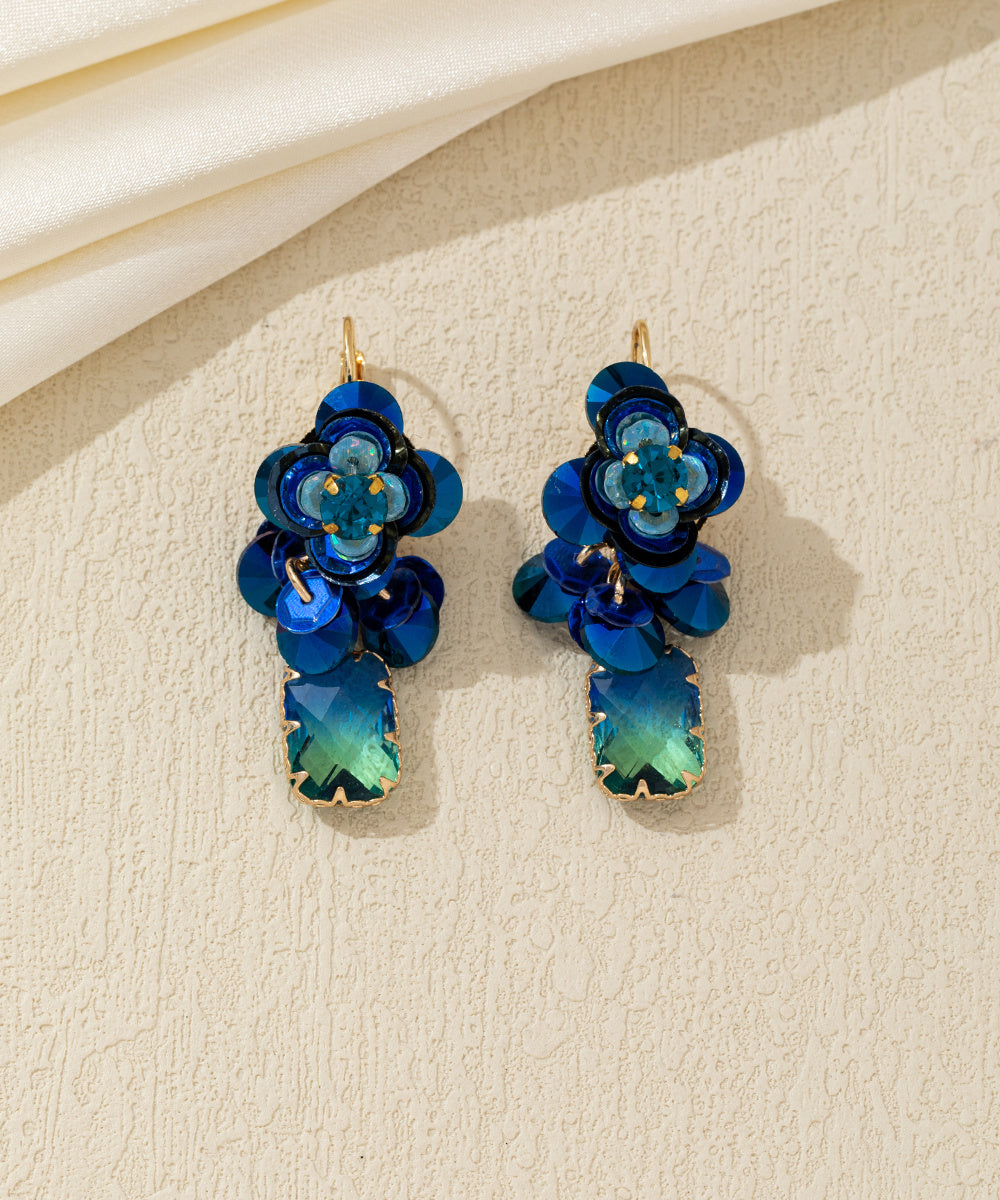 Boucles d’oreilles pendantes florales Dormeuse – 26AHBOL050
