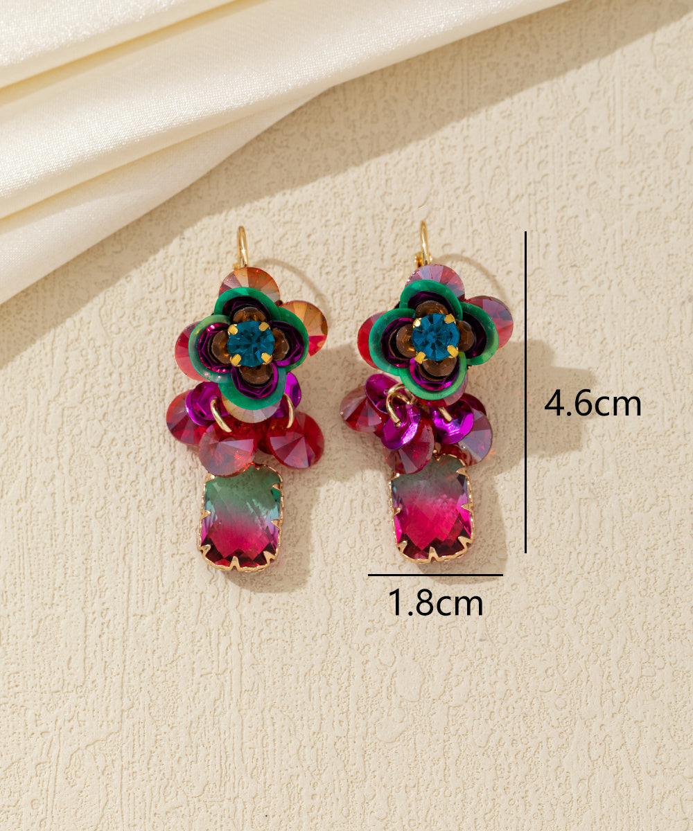 Boucles d’oreilles pendantes florales Dormeuse – 26AHBOL050