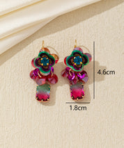 Boucles d’oreilles pendantes florales Dormeuse – 26AHBOL050