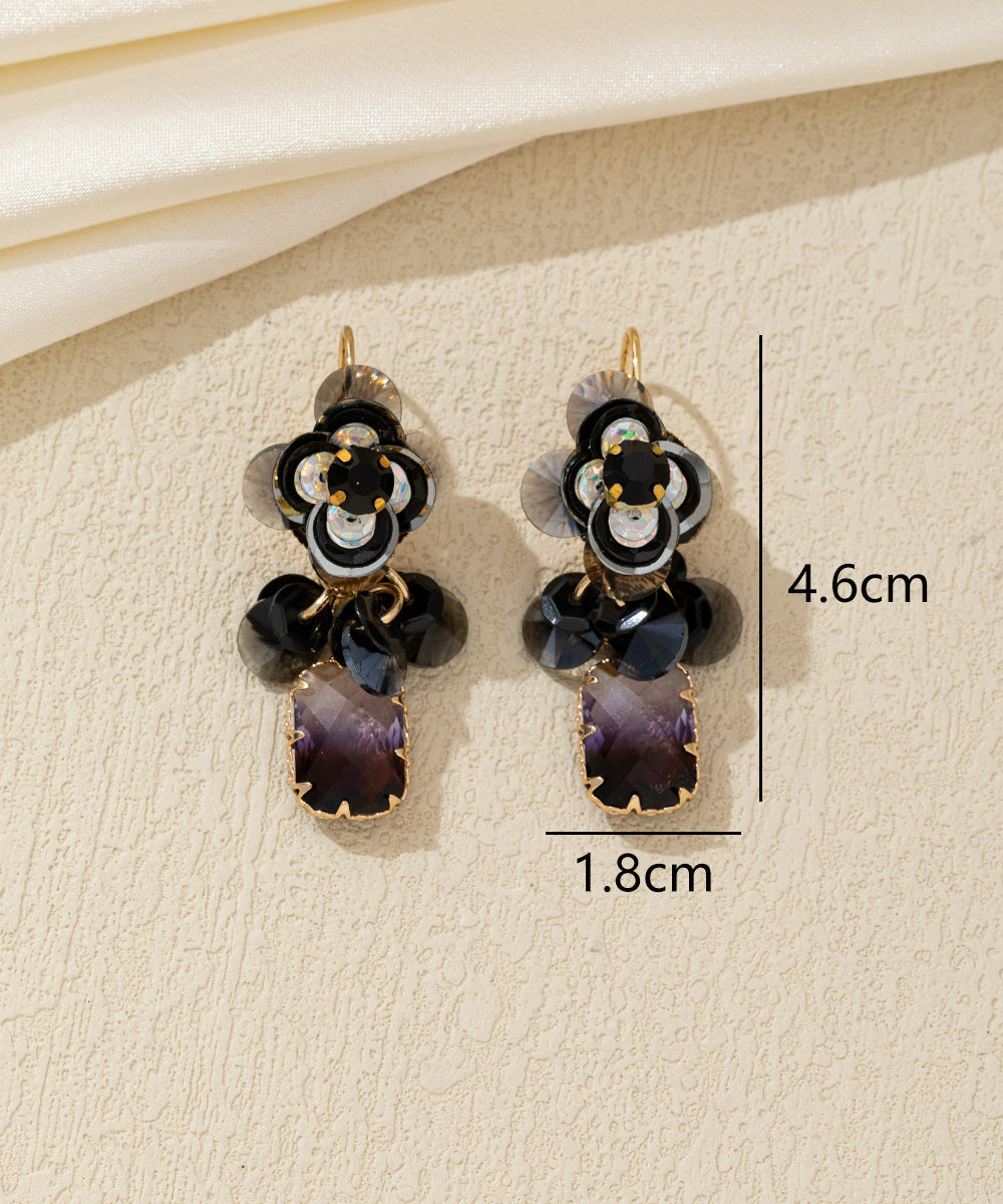 Boucles d’oreilles pendantes florales Dormeuse – 26AHBOL050