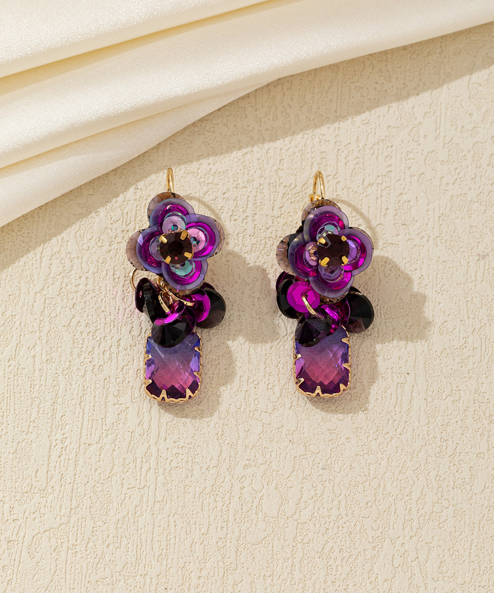 Boucles d’oreilles pendantes florales Dormeuse – 26AHBOL050