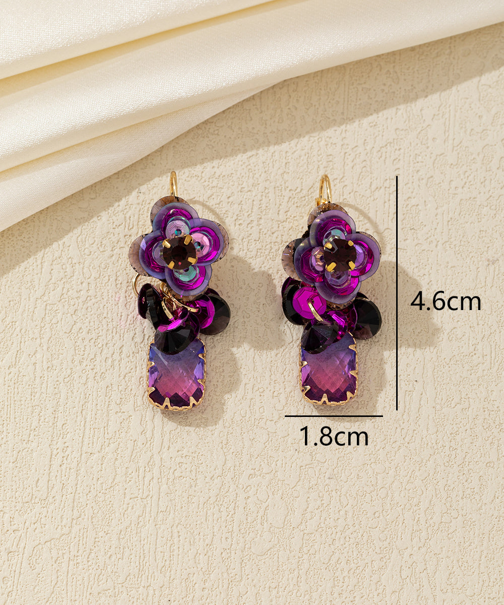 Boucles d’oreilles pendantes florales Dormeuse – 26AHBOL050