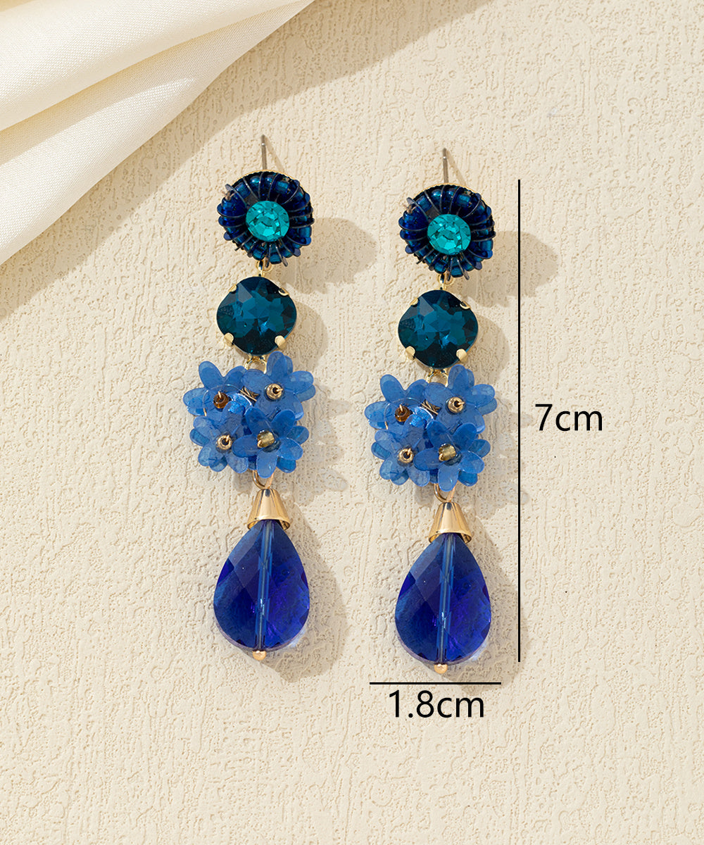 Boucles d’oreilles pendantes fleurs goutte Clou – 26AHBOL054