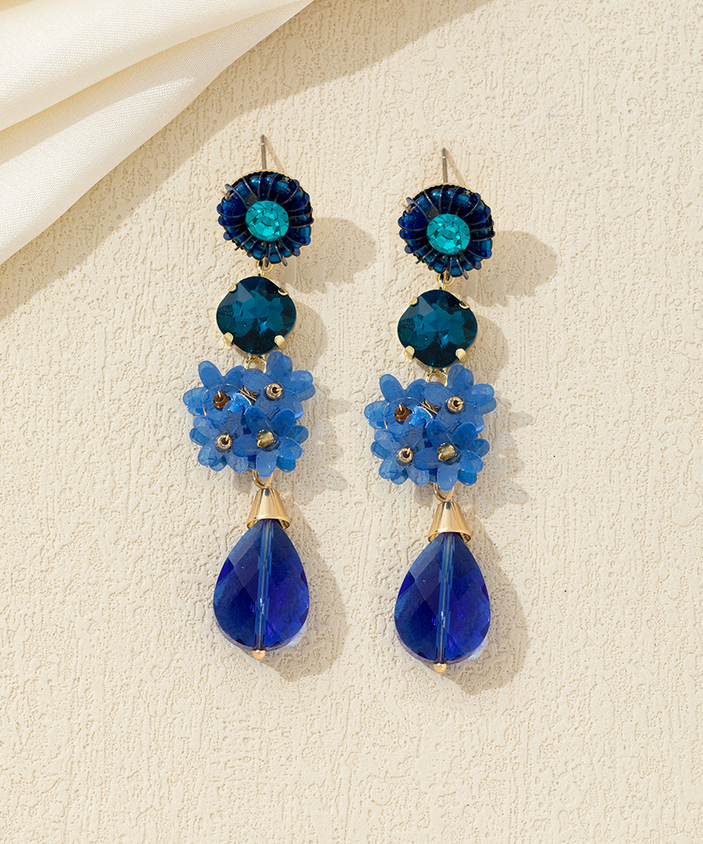 Boucles d’oreilles pendantes fleurs goutte Clou – 26AHBOL054