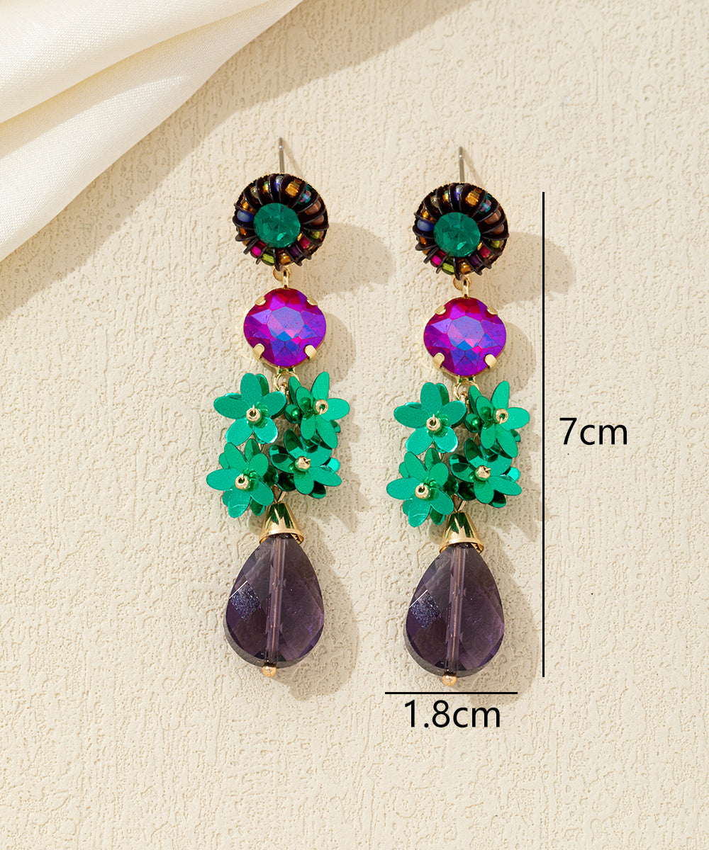 Boucles d’oreilles pendantes fleurs goutte Clou – 26AHBOL054