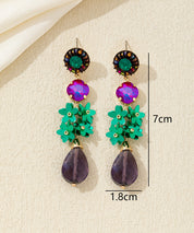 Boucles d’oreilles pendantes fleurs goutte Clou – 26AHBOL054