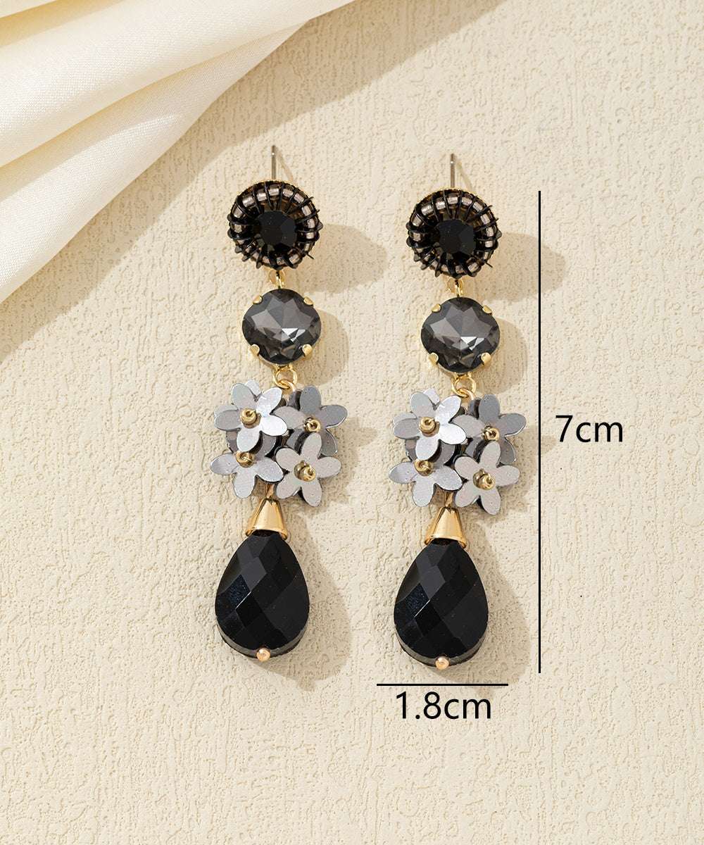 Boucles d’oreilles pendantes fleurs goutte Clou – 26AHBOL054