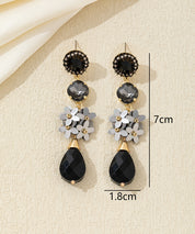 Boucles d’oreilles pendantes fleurs goutte Clou – 26AHBOL054