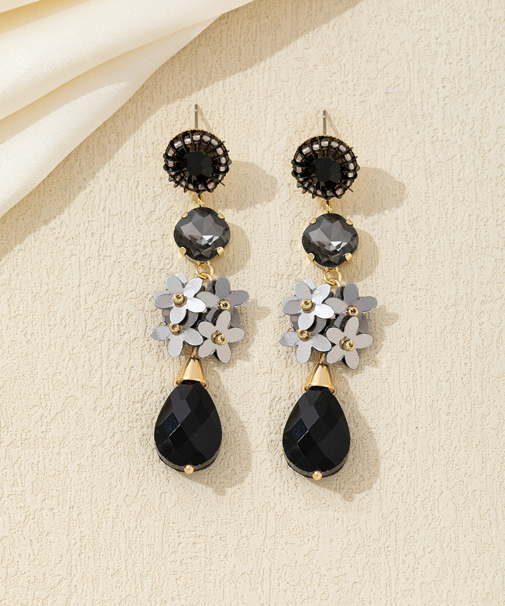 Boucles d’oreilles pendantes fleurs goutte Clou – 26AHBOL054