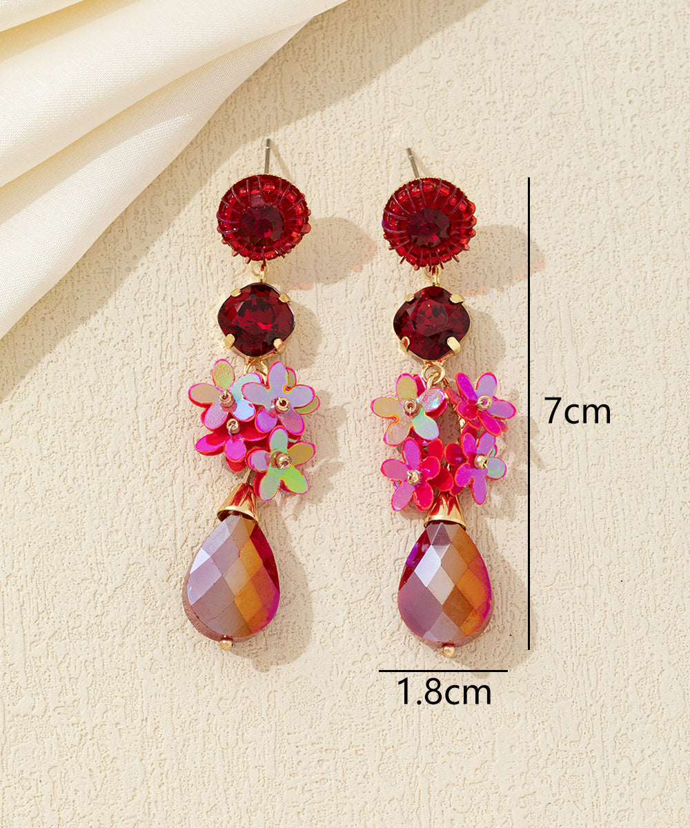 Boucles d’oreilles pendantes fleurs goutte Clou – 26AHBOL054