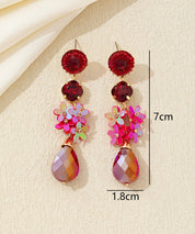 Boucles d’oreilles pendantes fleurs goutte Clou – 26AHBOL054