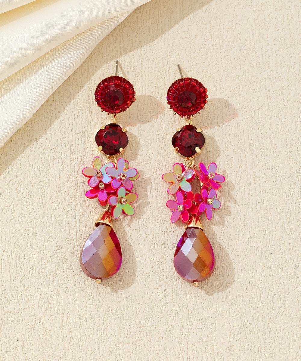Boucles d’oreilles pendantes fleurs goutte Clou – 26AHBOL054